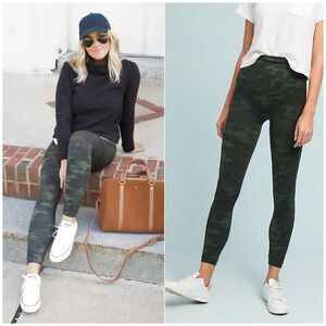 SPANX Green Camo Leggings Stretch Skinny Camouflage Look at Me Now Medium M